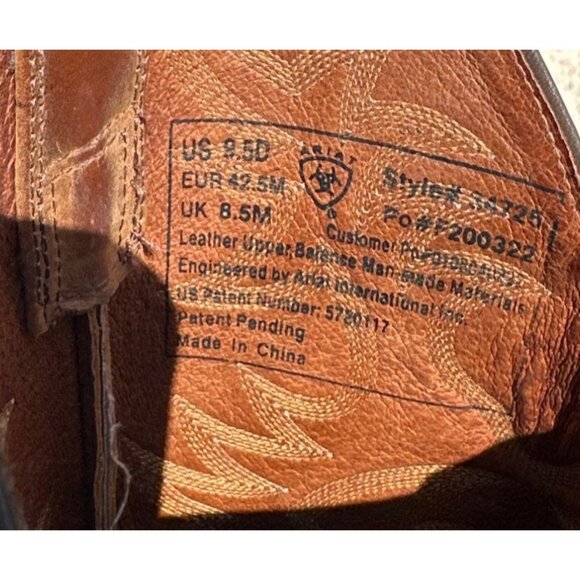 Ariat Men's Western Leather Cowboy Boots US 9.5D Embroidered Brown Style 34725 R - Picture 7 of 10